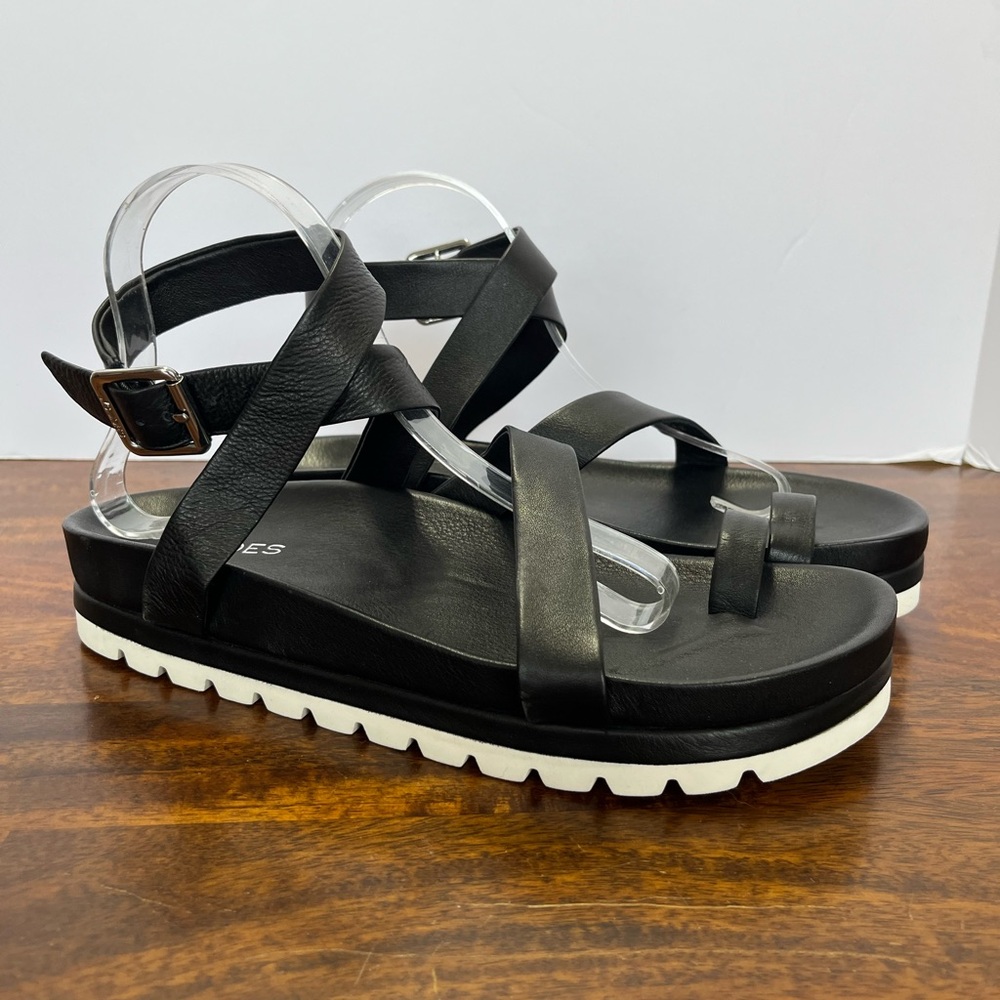 EUC J Slides Lanzy Platform Sandal Sz 10 Black Arch Support Lug Sole J/Slides